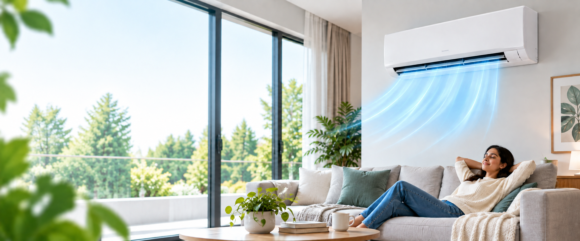 Split system air conditioner installed on a living room wall in a Melbourne home