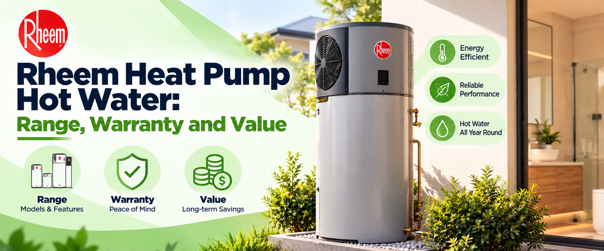 Rheem heat pump hot water guide: range, warranty and value